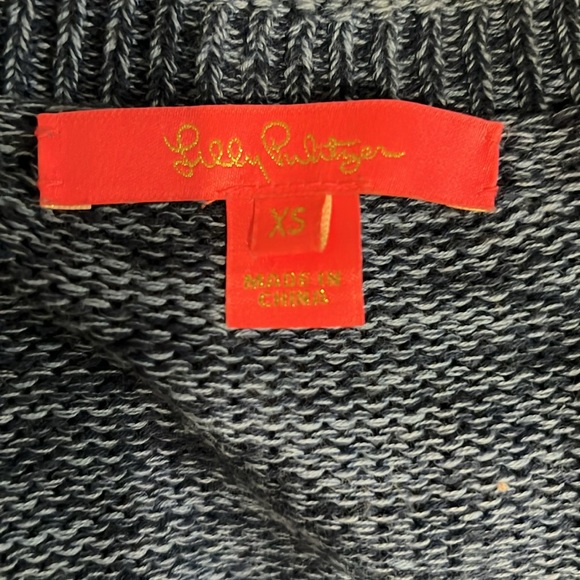 Lilly Pulitzer Aegean Navy Blue Marl Bayport Sweater size XS - Picture 5 of 7